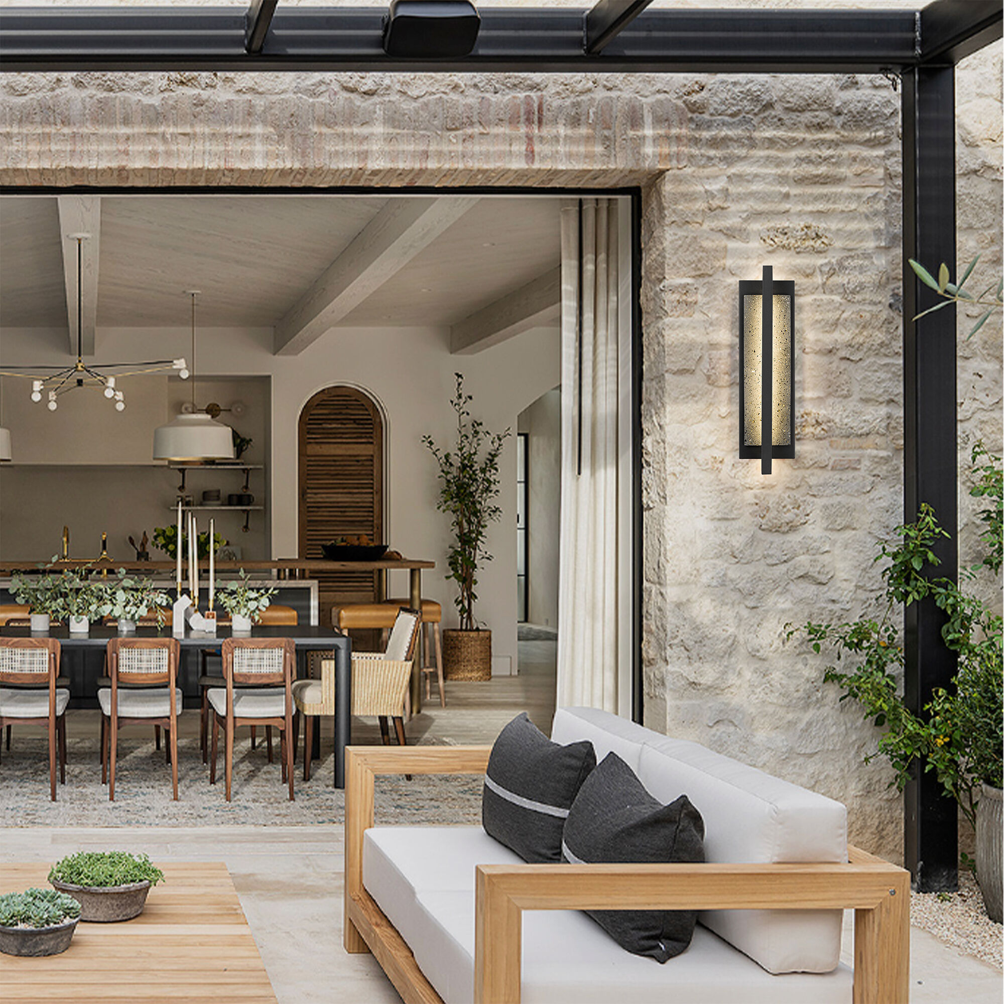 Dakota LED 16 inch Sand Black Outdoor Wall Sconce